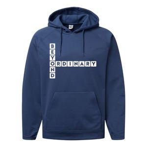 Beyond Ordinary Word Game Style Performance Fleece Hoodie