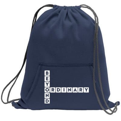 Beyond Ordinary Word Game Style Sweatshirt Cinch Pack Bag