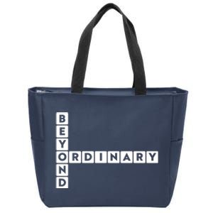 Beyond Ordinary Word Game Style Zip Tote Bag