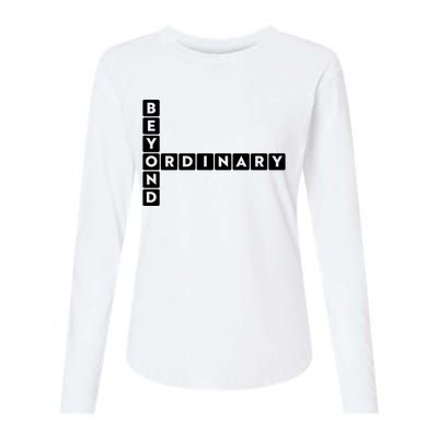 Beyond Ordinary Word Game Style Womens Cotton Relaxed Long Sleeve T-Shirt