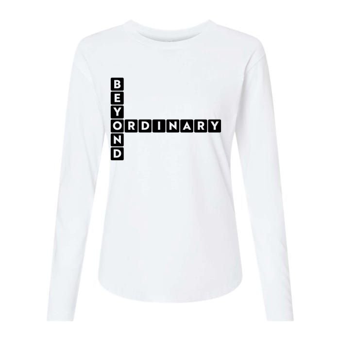 Beyond Ordinary Word Game Style Womens Cotton Relaxed Long Sleeve T-Shirt