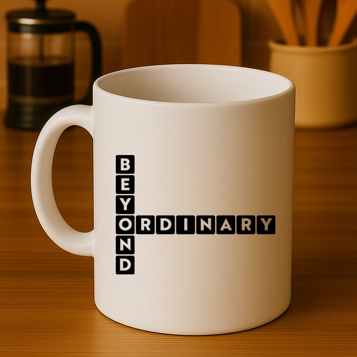 Beyond Ordinary Word Game Style Mug