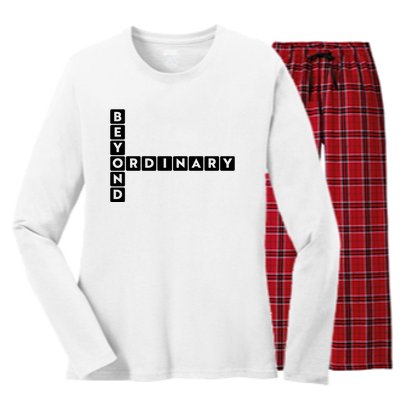 Beyond Ordinary Word Game Style Women's Long Sleeve Flannel Pajama Set 