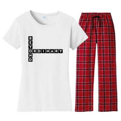 Beyond Ordinary Word Game Style Women's Flannel Pajama Set