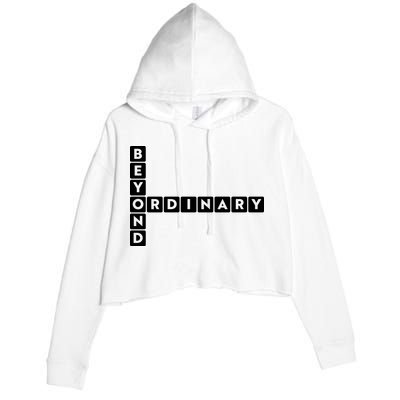 Beyond Ordinary Word Game Style Crop Fleece Hoodie