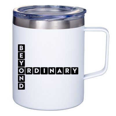 Beyond Ordinary Word Game Style 12oz Stainless Steel Coffee Mug