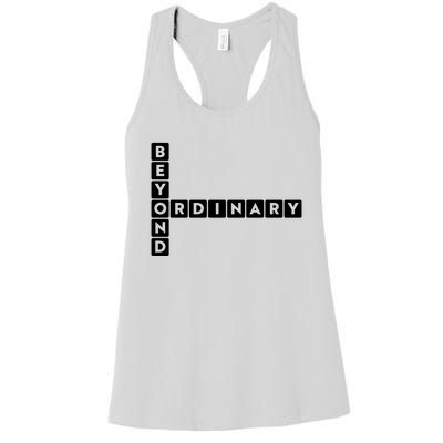 Beyond Ordinary Word Game Style Women's Racerback Tank