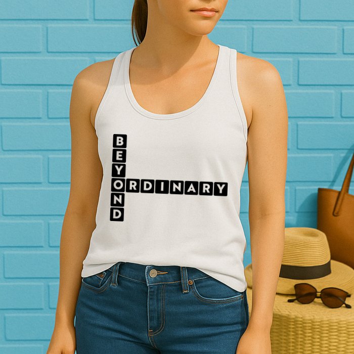 Beyond Ordinary Word Game Style Womens Tank Top