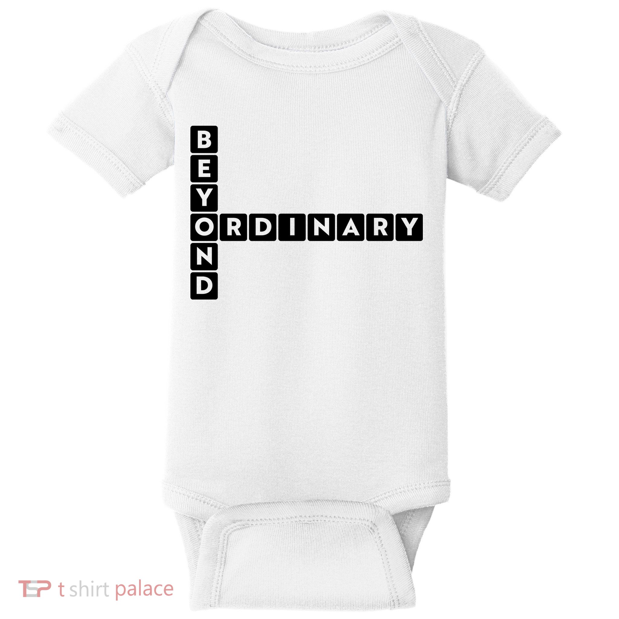 Beyond Ordinary Word Game Style Baby Bodysuit