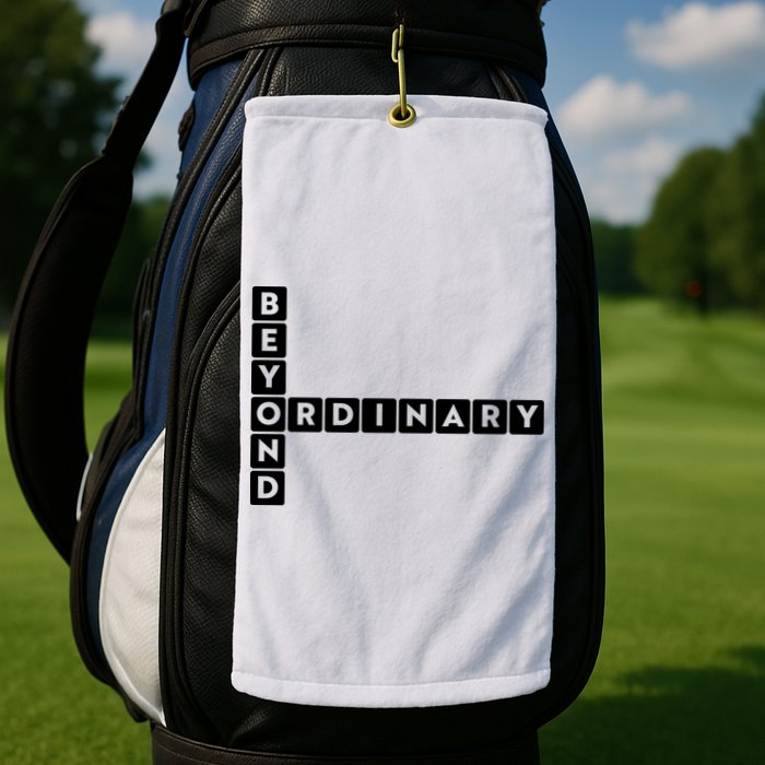 Beyond Ordinary Word Game Style Golf Towel