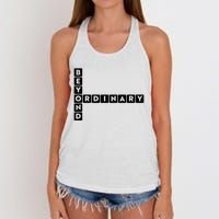 Beyond Ordinary Word Game Style Women's Knotted Racerback Tank