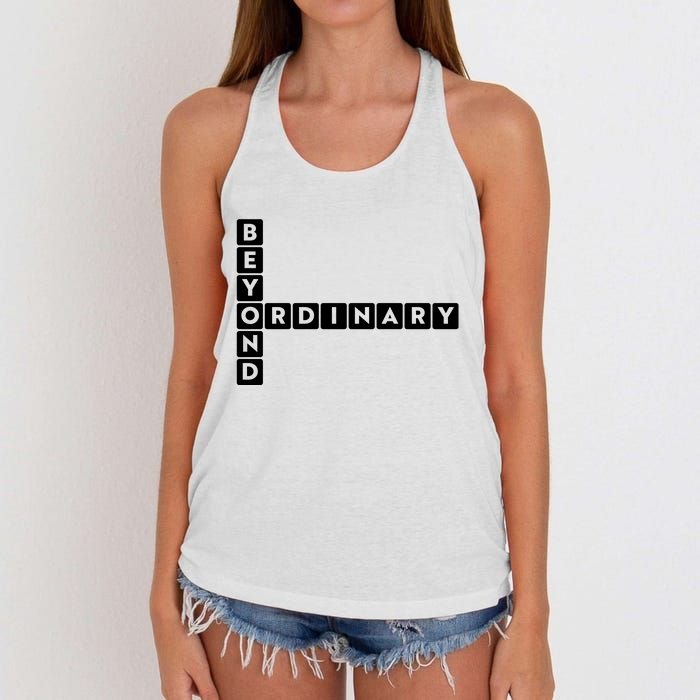 Beyond Ordinary Word Game Style Women's Knotted Racerback Tank