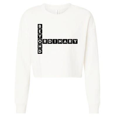 Beyond Ordinary Word Game Style Cropped Pullover Crew