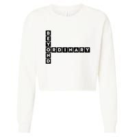 Beyond Ordinary Word Game Style Cropped Pullover Crew