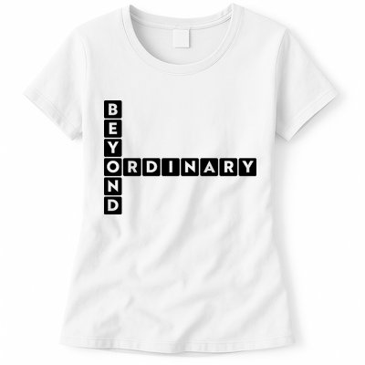 Beyond Ordinary Word Game Style Womens T-Shirt