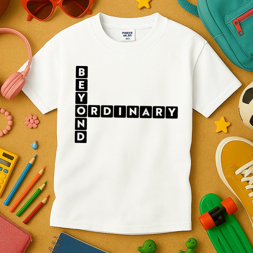 Beyond Ordinary Word Game Style Kids T-Shirt