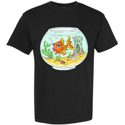 Bowl with Goldfish Cartoon Garment-Dyed Heavyweight T-Shirt