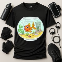 Bowl with Goldfish Cartoon Cooling Performance Crew T-Shirt