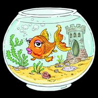 Bowl with Goldfish Cartoon Cooling Performance Crew T-Shirt