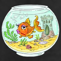 Bowl with Goldfish Cartoon Adult Drive Performance Visor