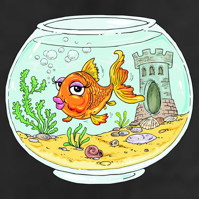 Bowl with Goldfish Cartoon Adult Drive Performance Visor