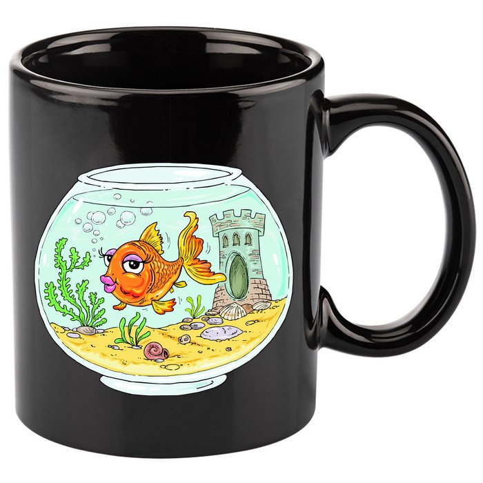 Bowl with Goldfish Cartoon 11oz C Handle Ceramic Mug