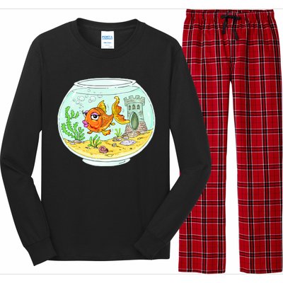 Bowl with Goldfish Cartoon Long Sleeve Pajama Set