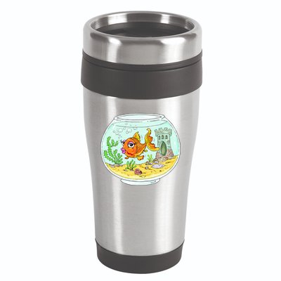Bowl with Goldfish Cartoon 16oz Travel Tumbler