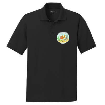 Bowl with Goldfish Cartoon PosiCharge RacerMesh Polo