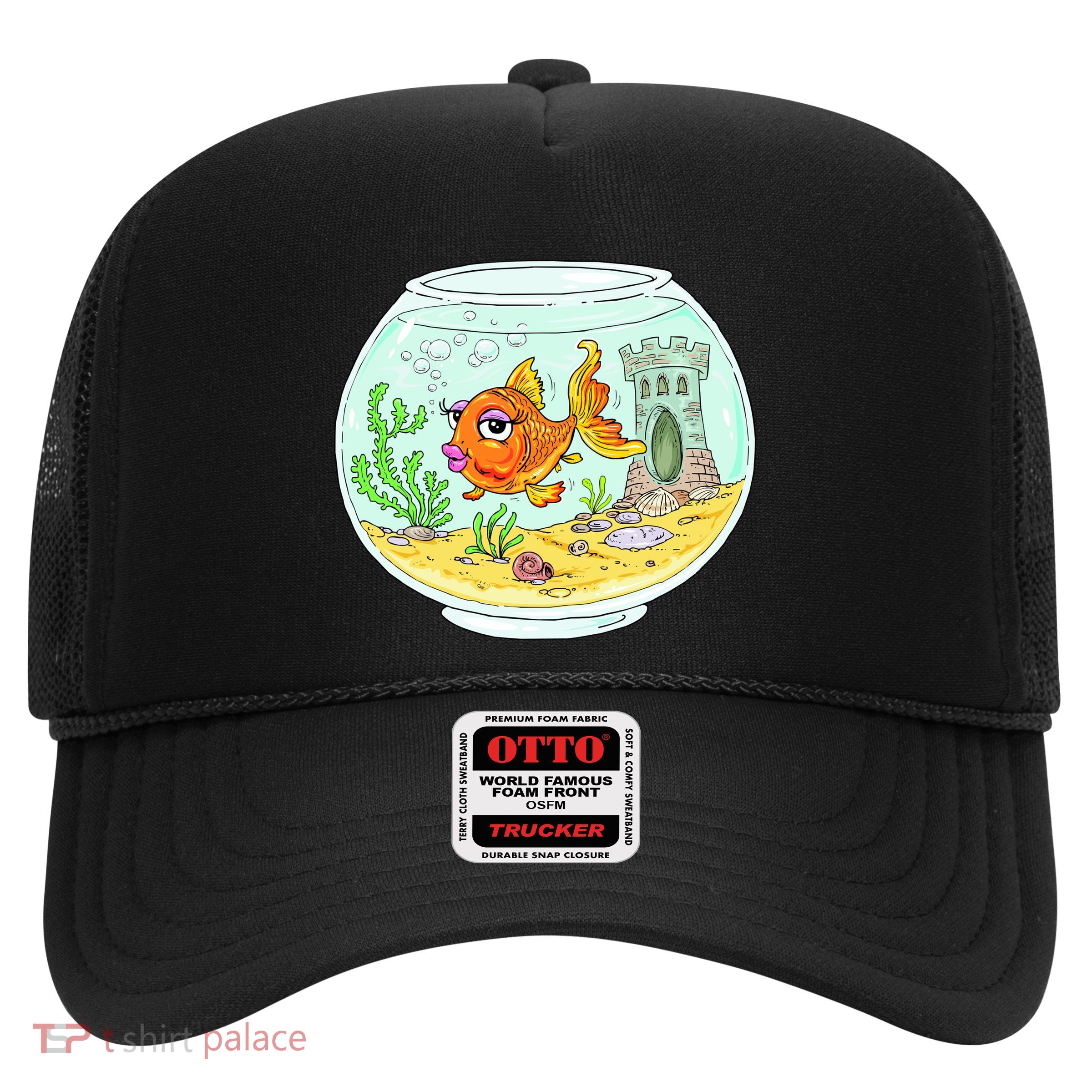 Bowl with Goldfish Cartoon Trucker Hat