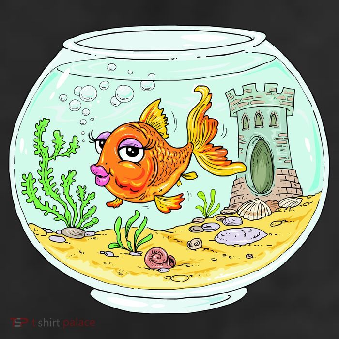 Bowl with Goldfish Cartoon Trucker Hat