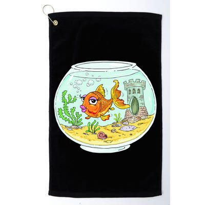 Bowl with Goldfish Cartoon Golf Towel