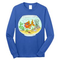 Bowl with Goldfish Cartoon Long Sleeve Shirt