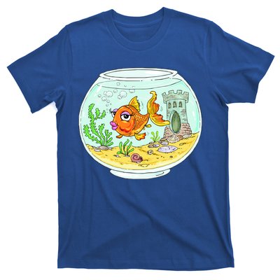 Bowl with Goldfish Cartoon T-Shirt