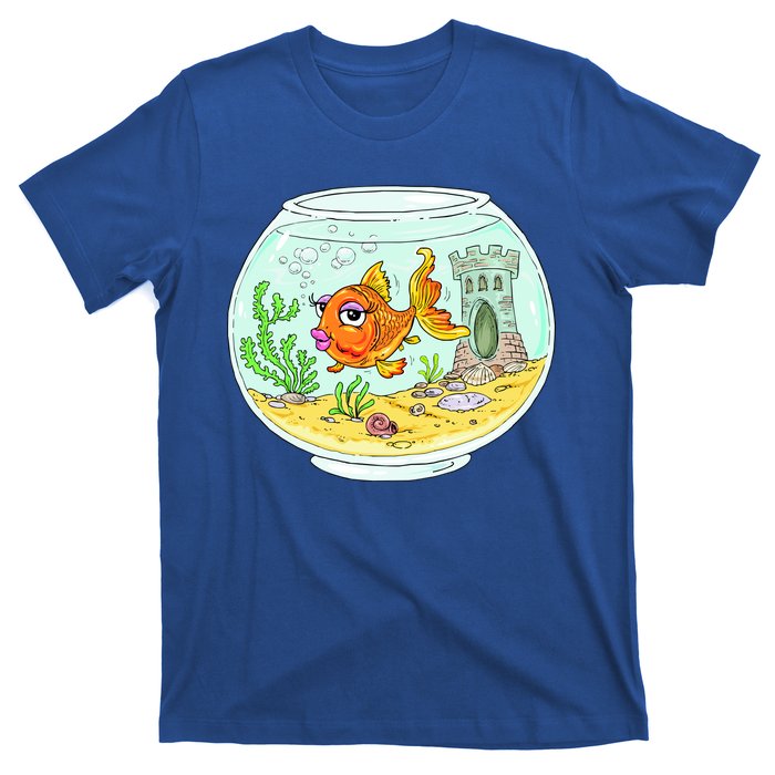 Bowl with Goldfish Cartoon T-Shirt