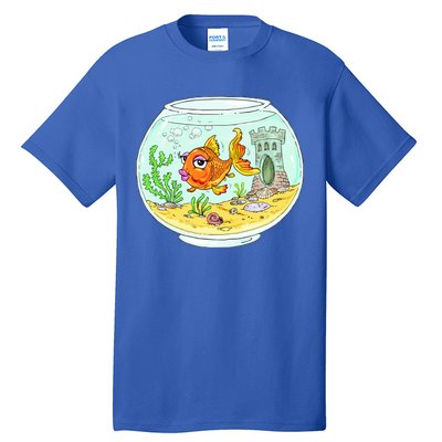 Bowl with Goldfish Cartoon Tall T-Shirt