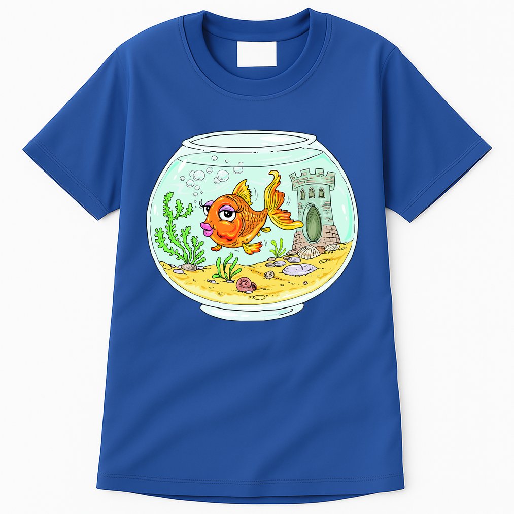 Bowl with Goldfish Cartoon Tall T-Shirt