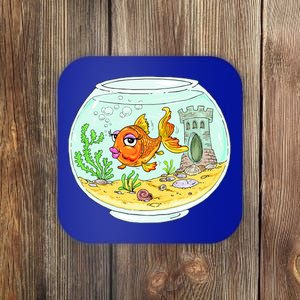 Bowl with Goldfish Cartoon Coaster