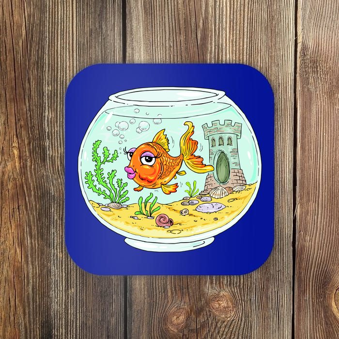 Bowl with Goldfish Cartoon Coaster