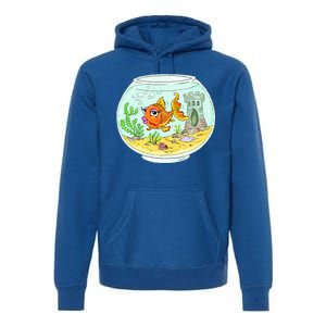 Bowl with Goldfish Cartoon Premium Hoodie