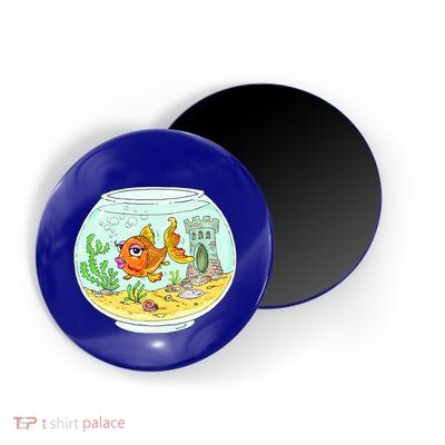 Bowl with Goldfish Cartoon Magnet