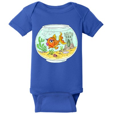 Bowl with Goldfish Cartoon Baby Bodysuit