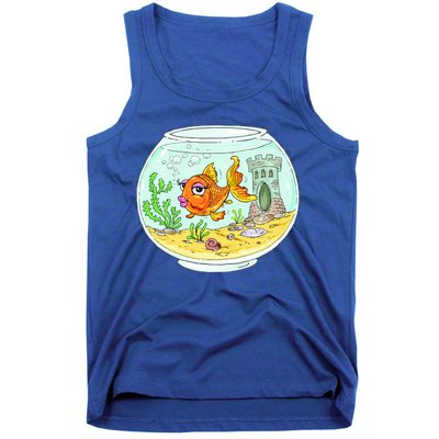 Bowl with Goldfish Cartoon Tank Top