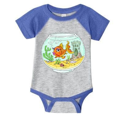 Bowl with Goldfish Cartoon Infant Baby Jersey Bodysuit