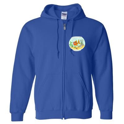 Bowl with Goldfish Cartoon Full Zip Hoodie