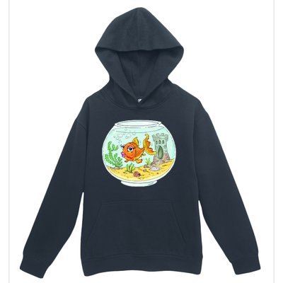 Bowl with Goldfish Cartoon Urban Pullover Hoodie