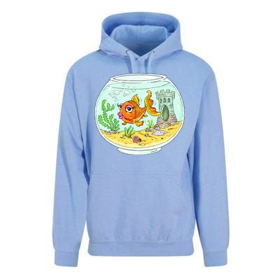 Bowl with Goldfish Cartoon Unisex Surf Hoodie