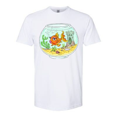 Bowl with Goldfish Cartoon Softstyle® CVC T-Shirt