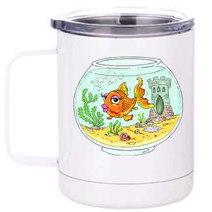 Bowl with Goldfish Cartoon 12 oz Stainless Steel Tumbler Cup