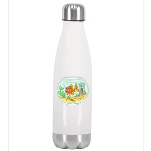 Bowl with Goldfish Cartoon Stainless Steel Insulated Water Bottle